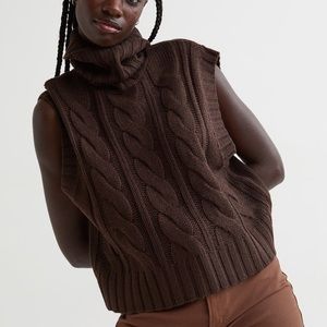 H&M Brown Turtleneck Vest